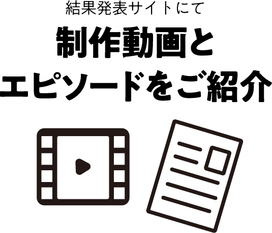 結果発表サイトにて制作動画とエピソードをご紹介